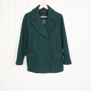 TALBOTS Green Wool Double Breasted Coat Size 10